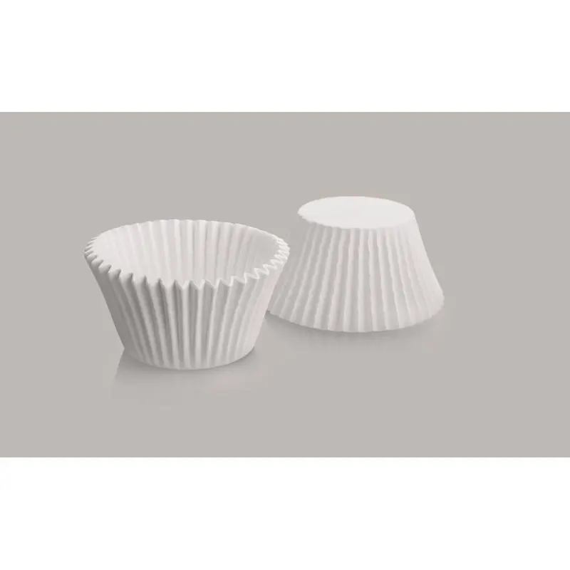 Bílé kulaté papírové košíčky na cukrářské pečení Ibili, sada 50 kusů o rozměru 8 x 4,5 cm