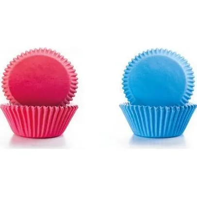 Papírové košíčky Ibili na muffiny a cupcaky v modré a růžové barvě, 100 kusů