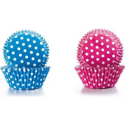 Papírové košíčky Ibili s puntíkovaným vzorem na muffiny a cupcaky o rozměru 7,5 x 4 cm