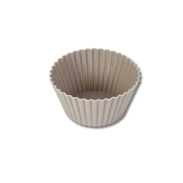 Šedé silikonové košíčky na muffiny a cupcakes, sada šesti kusů pro pečení nepřilnavých dezertů