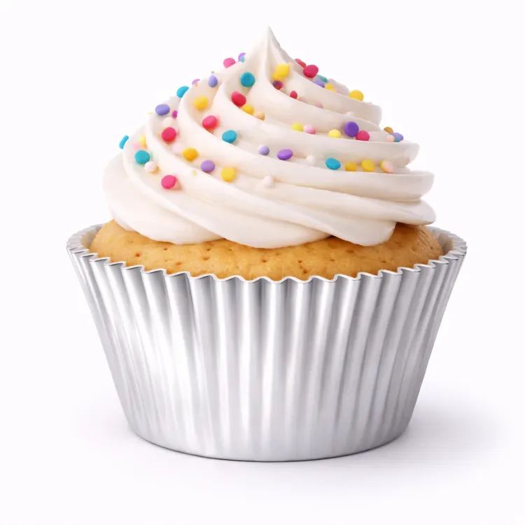 Stříbrné metalické košíčky na muffiny, 20 ks, pro pečení cupcakes a menších dezertů na oslavy
