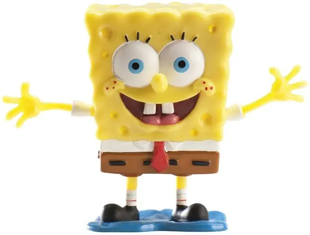 Dekorační figurka Sponge Bob pro zdobení dortu na dětské narozeniny, nejedlá, výška 8 cm