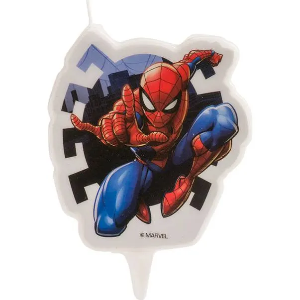 Svíčka na dort s motivem Spidermana od značky Dekora, výška 7 cm, na dětské narozeninové dorty