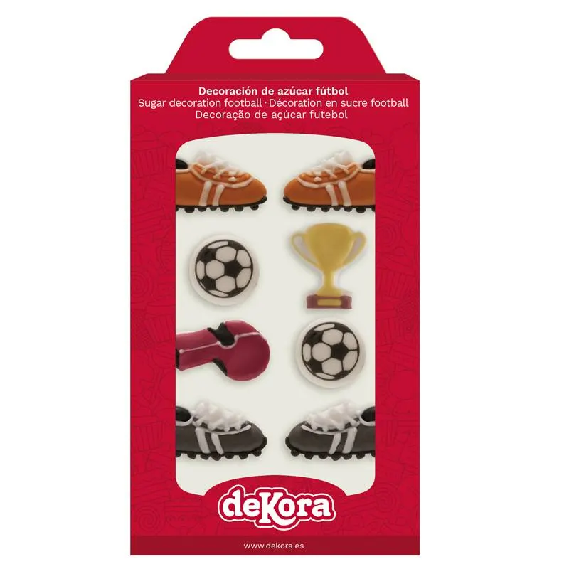 Cukrové zdobení ve tvaru fotbalu, 8 kusů od značky Dekora, na dort a cupcakes