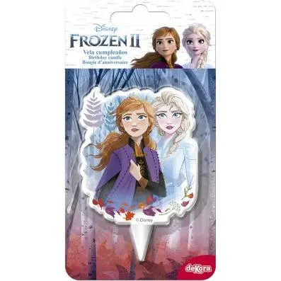 Svíčka na dort s motivem filmu Frozen 2 od značky Dekora, vhodná k dětským narozeninám