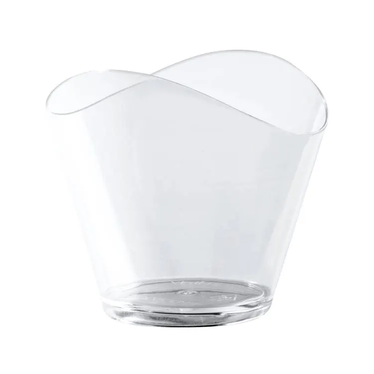 Plastový průhledný kelímek Wave o objemu 120 ml na dezerty, krémy a ovocné poháry