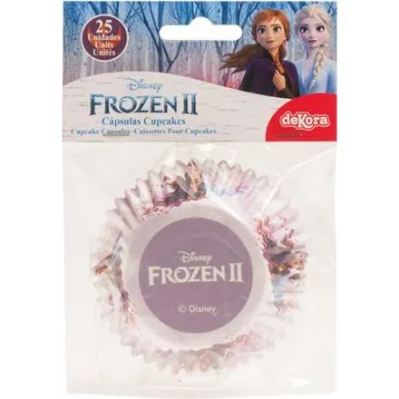 Papírové košíčky na muffiny s motivem Frozen 2 od značky Dekora, 25 kusů pro dětské pečení a oslavy