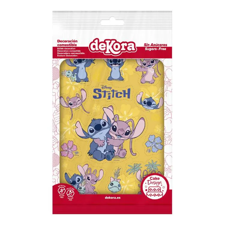 Jedlý list s motivem Stitch na zdobení dortu, rozměr 21 x 15 cm, značka Dekora