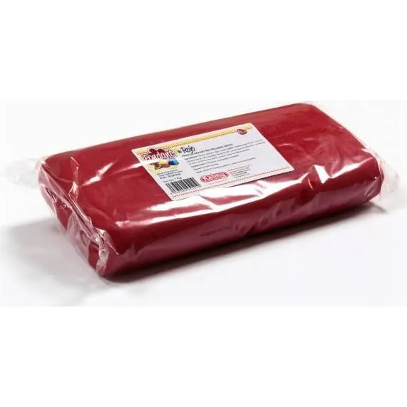 Potahovací hmota Kelmy v červené barvě, 1 kg, určená k potahování a zdobení dortů