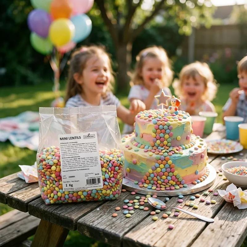 Čokoládové mini lentilky 4Cake v barevném provedení, balení 1 kg, vhodné na zdobení dortů a cukrářských výrobků