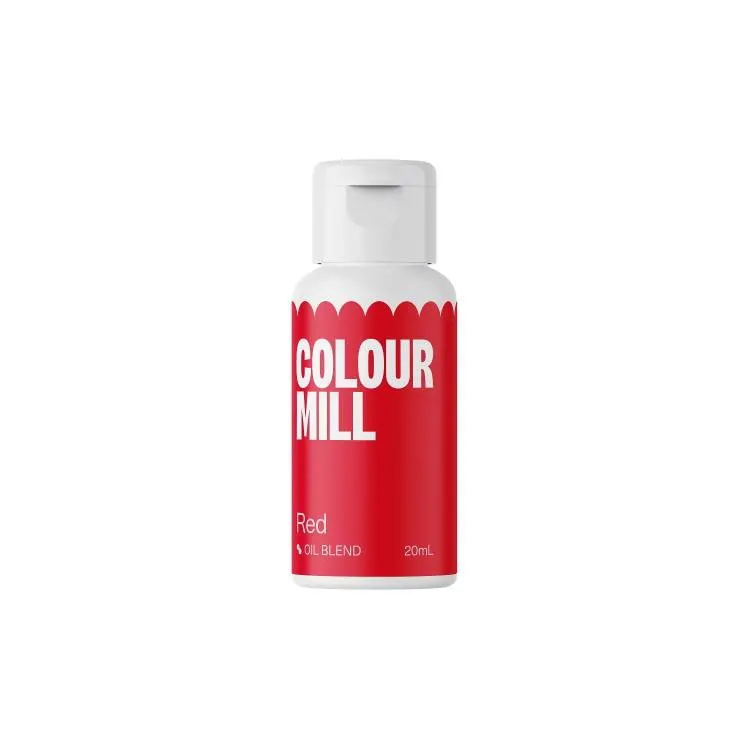 Olejová barva Colour Mill v červeném odstínu pro barvení krémů a čokolády