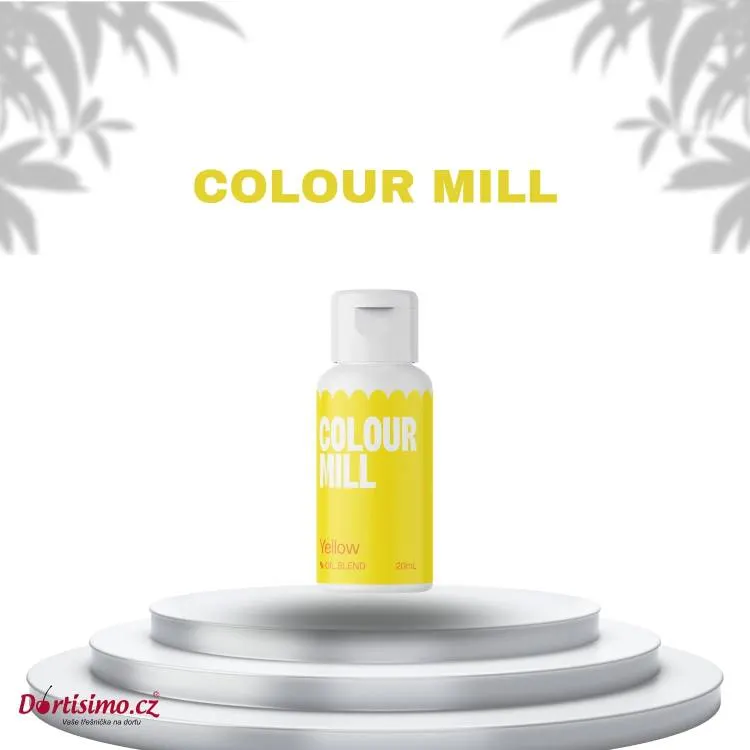Olejová barva Colour Mill ve žlutém odstínu v objemu 20 ml na barvení čokolády, krémů a dortových polev