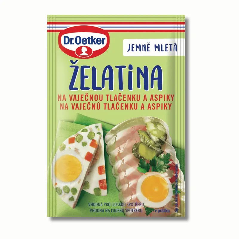 Dr. Oetker želatina na vaječnou tlačenku a aspiky v sáčku o hmotnosti 20 g