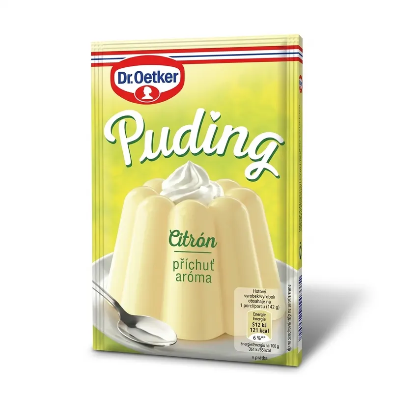 Puding Dr. Oetker s citrónovou příchutí v balení 38 g k přípravě krémů a náplní do dortů