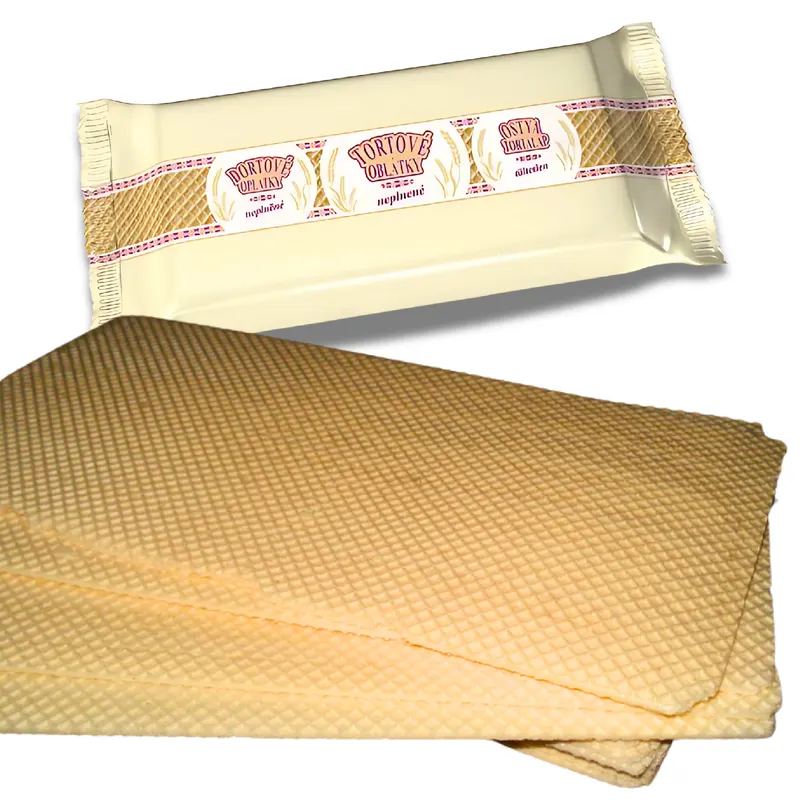 Sváteční waflové oplatky neplněné v rozměru 34 x 15 cm, balení 11 kusů, vhodné k domácí výrobě oplatků a zdobení dortů