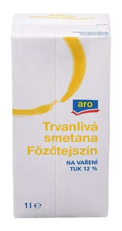 Smetana aro na vaření 12 % tuku v litrovém UHT balení pro zjemnění omáček a polévek