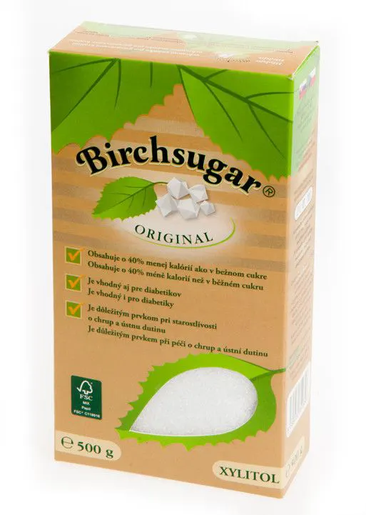 Březový cukr krystal v balení 500 g vhodný k osazování dezertů, krémů, těst i horkých nápojů