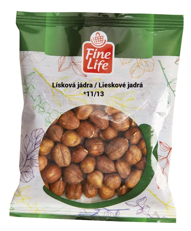 Lískové ořechy natural FINE LIFE v balení 100 g vhodné do pečiva a cukrářských výrobků