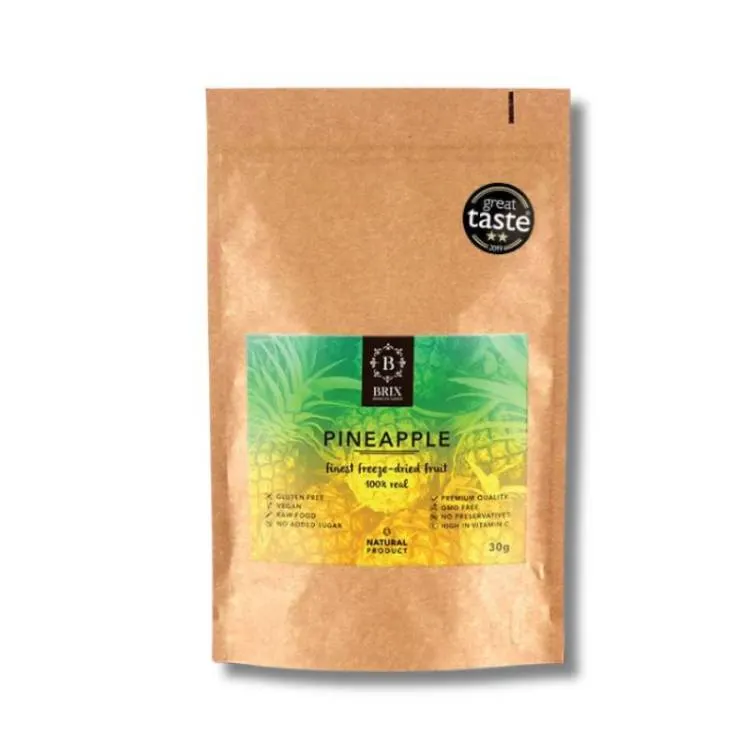 Lyofilizovaný ananas v kouscích, mrazem sušené ovoce na pečení a dekorování, balení 30 g