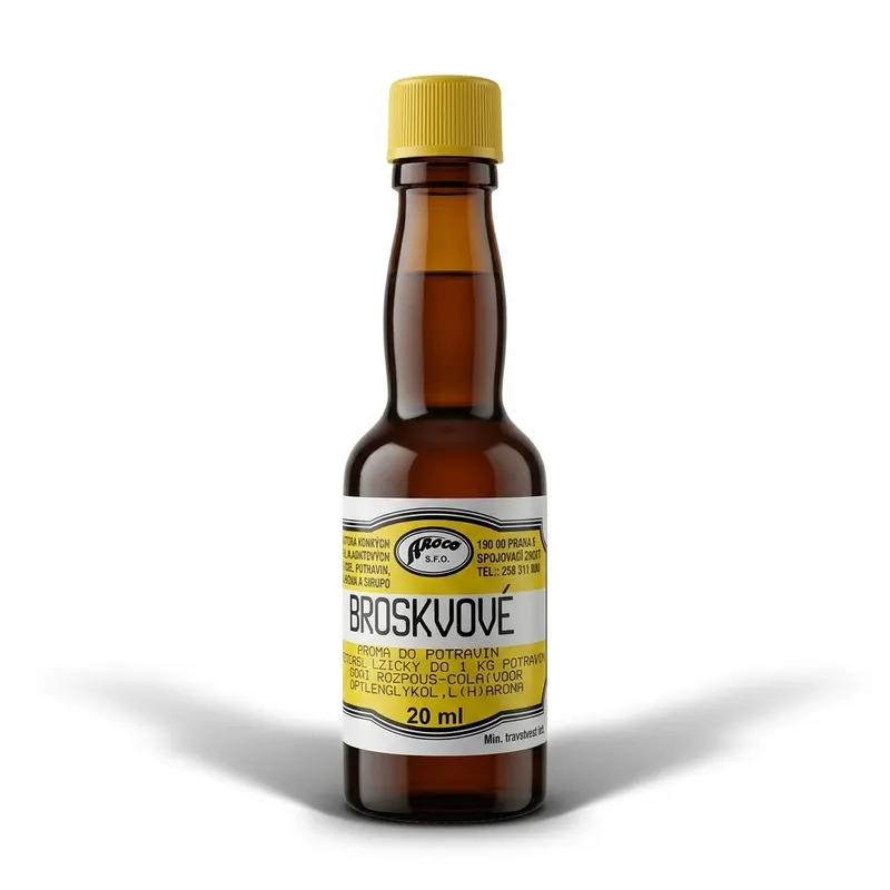 Potravinářské broskvové aroma Aroco v lahvičce 20 ml na přípravu dortů a cukrářských krémů