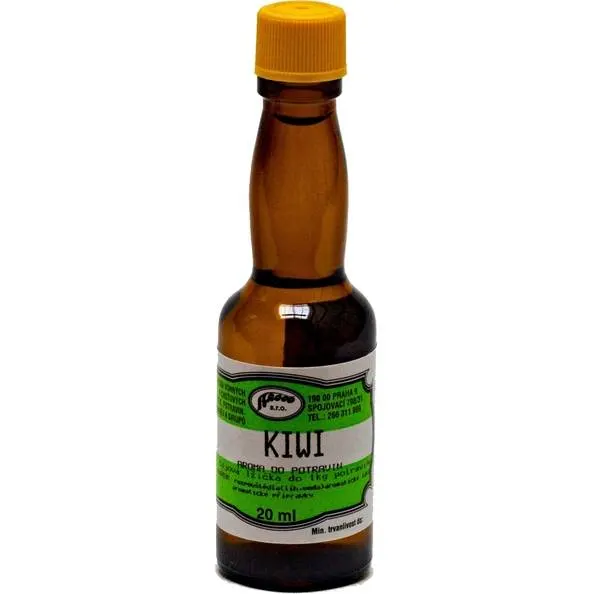 Potravinářské aroma Aroco s příchutí kiwi v 20ml lahvičce na ochucení krémů, polev a dortů