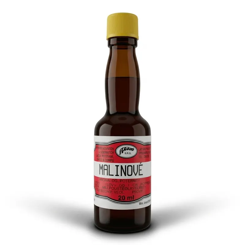Malinové aroma Aroco do potravin v lahvičce o objemu 20 ml pro ochucení dortů, krémů a těst