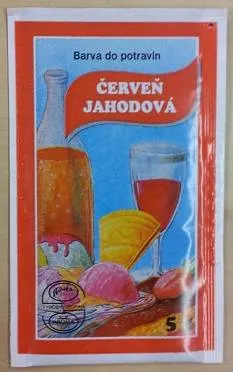 Potravinářská barva prášková Aroco v jahodově červeném odstínu pro obarvení cukrářských hmot, krémů a polev