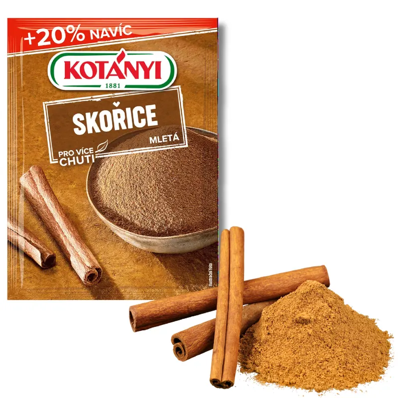 Mletá skořice Kotányi 25 g pro pečení a cukrářské použití v dezertech a krémech