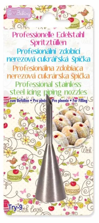 Trezírovací špička Alvarak z nerezové oceli na plnění koblih a muffinů