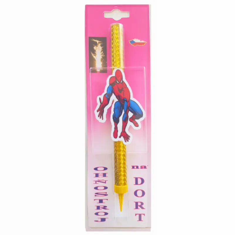 Dortová fontána se Spidermanem pro zářivé jiskry na dětském dortu