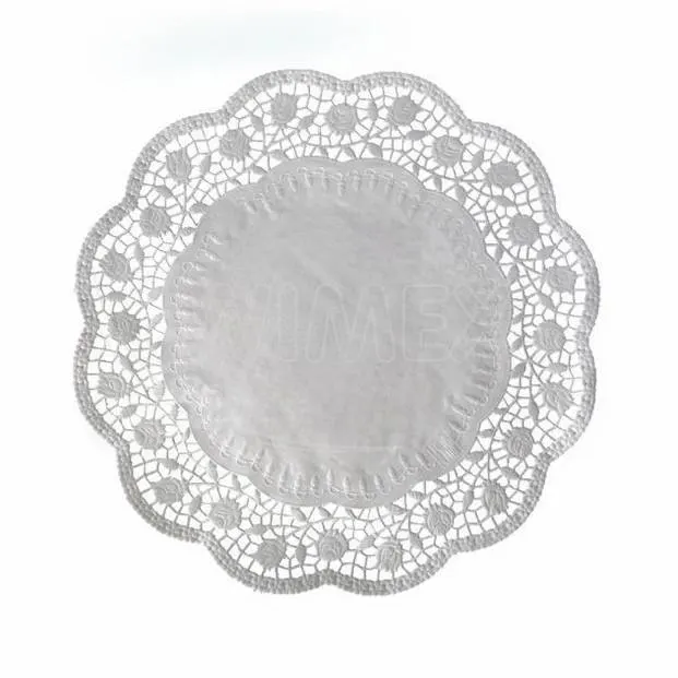 Bílé kulaté dekorativní krajky Wimex o průměru 32 cm, balení 6 kusů, pod dorty a zákusky