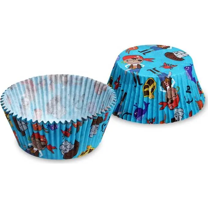 Cukrářské košíčky s pirátským motivem Wimex, 40 kusů o rozměru 50 x 30 mm pro zdobení dortů a muffinů