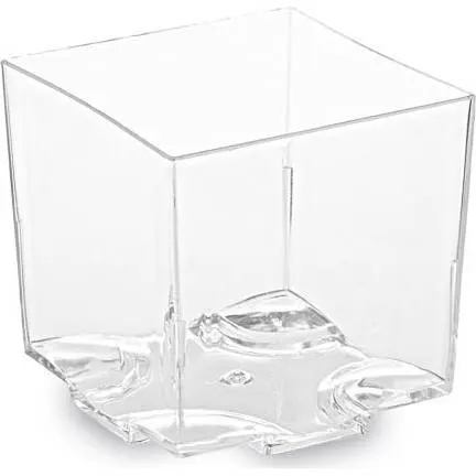 Čirý hranatý kelímek z PS na fingerfood a mini dezerty, objem 65 ml, balení 20 kusů od značky Wimex