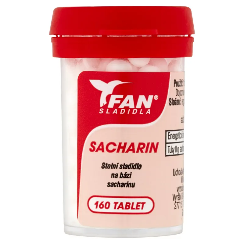 Fan Sacharin sladidlo potravinářské v tabletách, 160 tablet, vhodné do nápojů a pokrmů