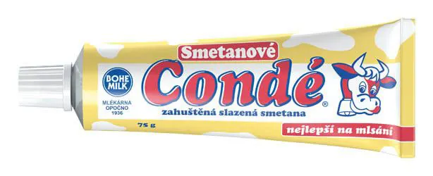 Zahuštěná slazená smetana Bohemilk Condé v plechovce pro přípravu karamelu, krémů a náplní