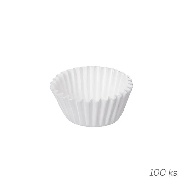 Bílé papírové košíčky na muffiny od značky Orion, průměr dna 2,9 cm, balení 100 kusů pro pečení muffinů a cupcakes