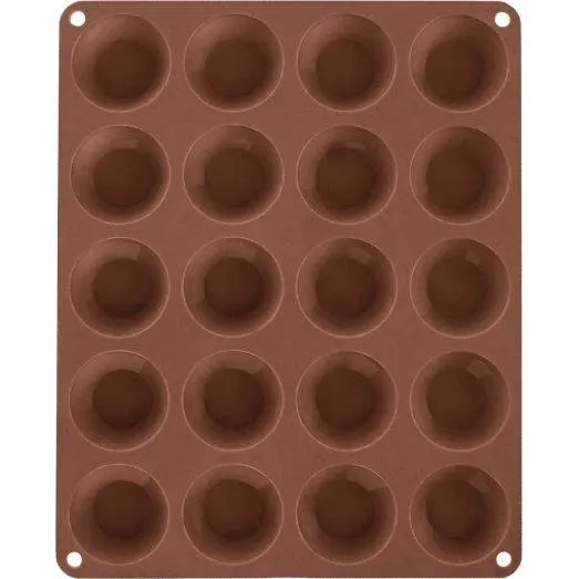 Silikonová pečicí forma Orion na 20 mini muffinů v hnědé barvě