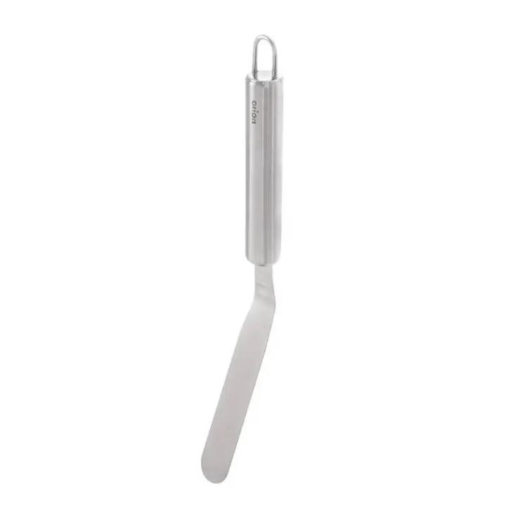 Cukrářská stěrka prohnutá z nerezové oceli 24 cm na roztírání krému a polevy na dortech a dezertech