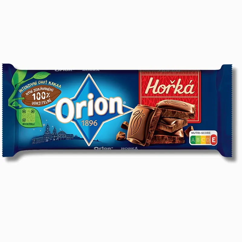 Hořká čokoláda Orion od Nestlé v tabulce o hmotnosti 90 g vhodná na pečení, krémy a polevy