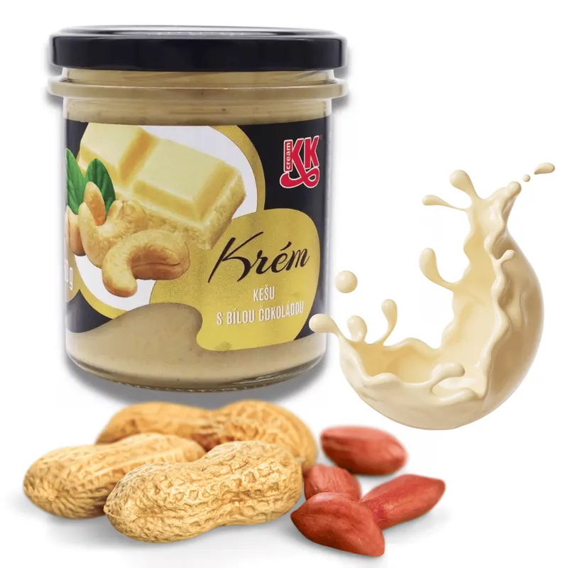 Arašídový krém s bílou čokoládou ALIKA v balení 350 g, vhodný do dortových náplní, zmrzliny a vánočního cukroví