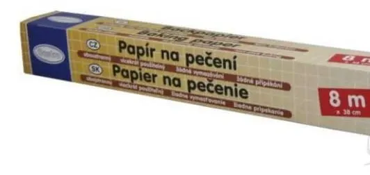 Silikonový papír na pečení hnědé barvy v roli o šířce 38 cm a délce 8 m k pečení a prokládání cukrářských výrobků