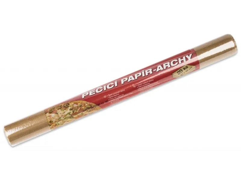 Oboustranně silikonovaný pečící papír ve formátu 33x40 cm, balení 20 archů pro pečení dortů, sušenek a masa