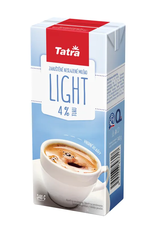 Tatra Light neslazené zahuštěné mléko 4 % tuku v plechovce 340 g pro vaření a pečení