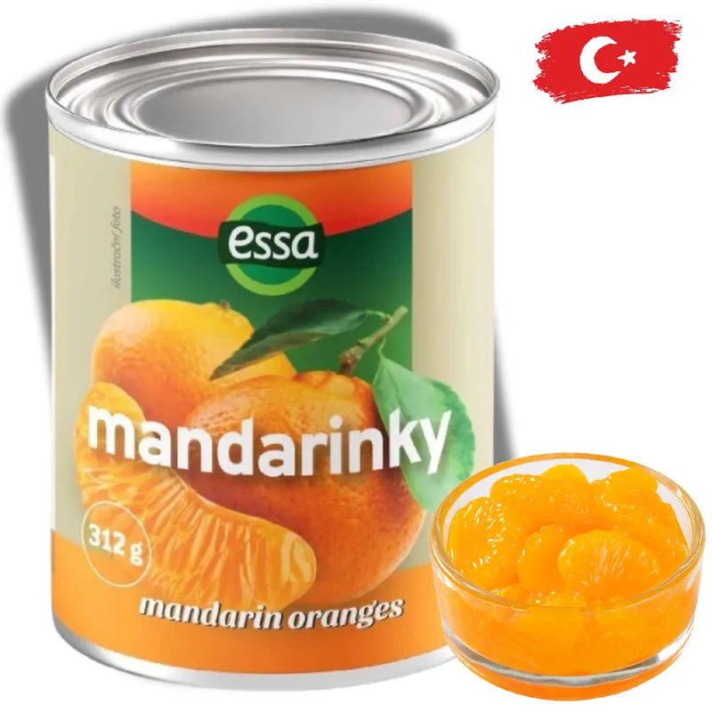 Turecké sladké mandarinky v kompotu, cukrářská surovina vhodná na vánoční cukroví a mandarinkové košíčky