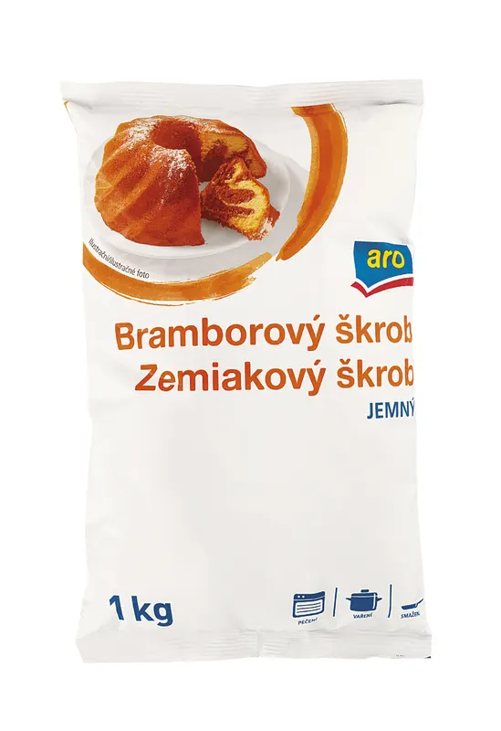 Bramborový škrob ARO v balení 1 kg k zahušťování krémů a omáček i k jemnému pečení