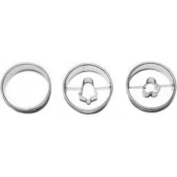 Kolečka hladká na vykrajování perníčků od značky Smolík s motivem zvonku a trojlístku pro vánoční cukroví