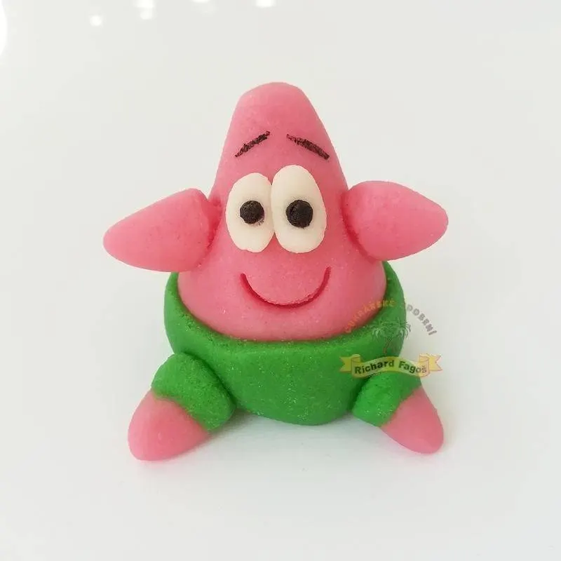 Dortová figurka hvězdice Patrick z kokosové hmoty od značky Fagoš na zdobení dortů a cupcaků