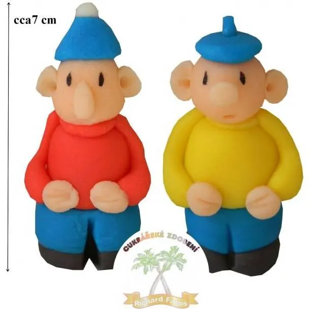 Dvě jedlé figurky kutilů z kokosové hmoty na zdobení dortu od značky Fagoš