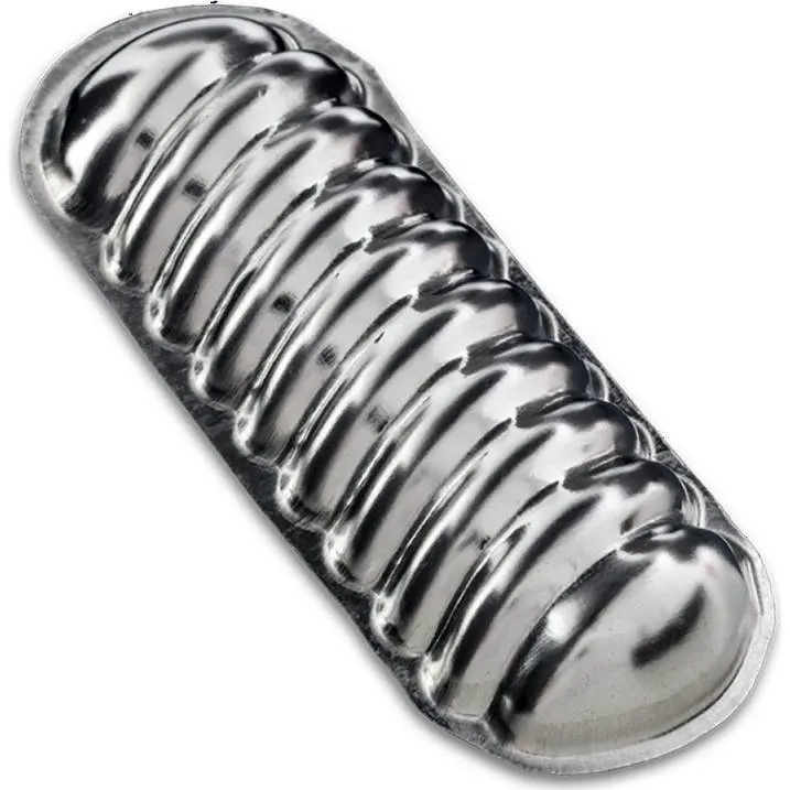 Vyklápěcí formička vanilka Kovovýroba Jeníkov 57x20 mm pro reliéfní ozdoby z marcipánu, fondánu a čokolády