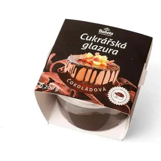 Čokoládová cukrářská glazura Kovandovi s lesklým povrchem na zdobení dortů a zákusků, balení 200 g
